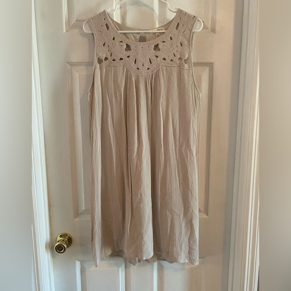 Jane and Delancey Beige Sleeveless Dress